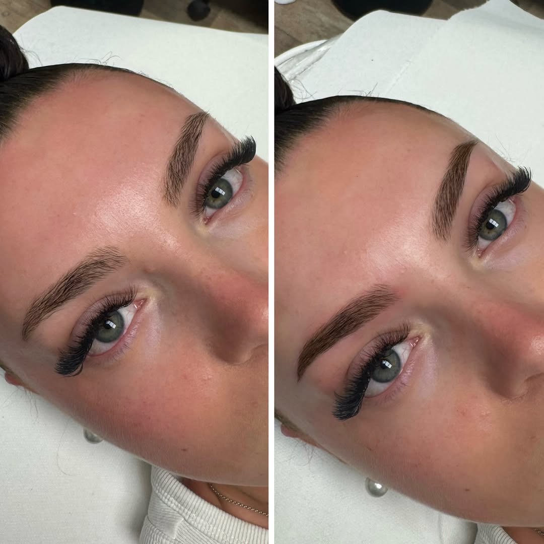 Avant après d'une restructuration des sourcils chez Malorie Beauty Salon L'Art de Pl'Hair